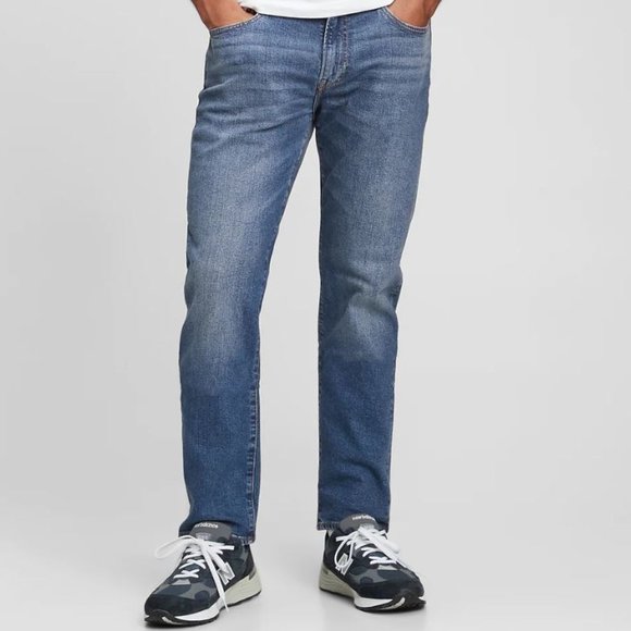 Gap Men's Straight Blue Jeans Size 40x32 W40 L32 Mid Rise Denim GapFlex NEW $70+ - Picture 1 of 13